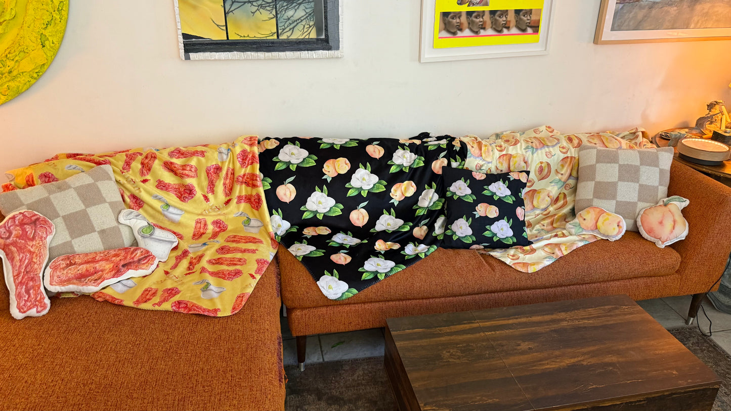 Magnolia and Peach Sherpa Blanket