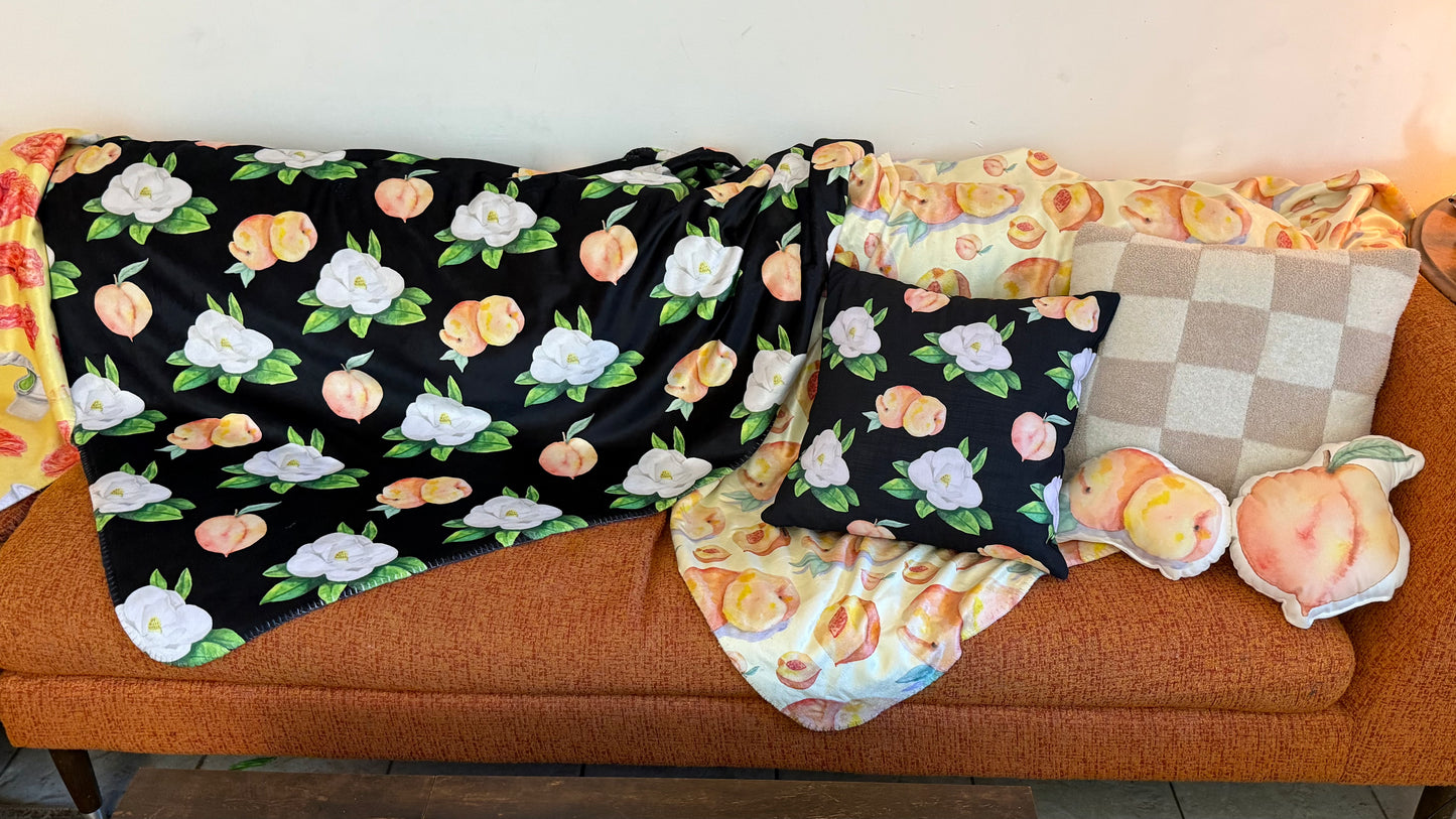 Magnolia and Peach Sherpa Blanket